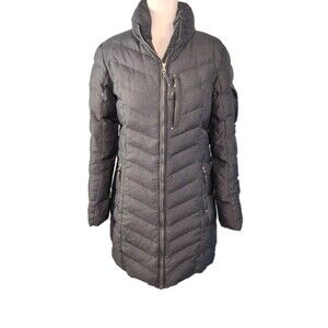 Eddie Bauer Jacket Women's Size Small Gray Sun Valley Down Parka Puffer Quilted